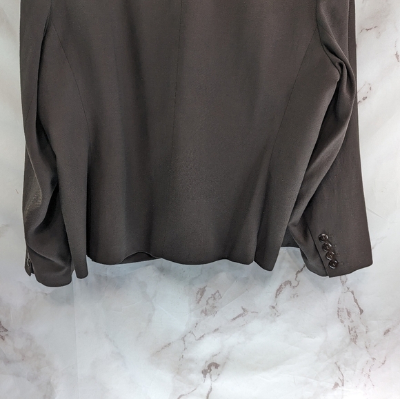 Talbots Blazer Womens 22W 3X Brown Linen One Button Jacket Petite Pocket Stretch - Picture 7 of 12